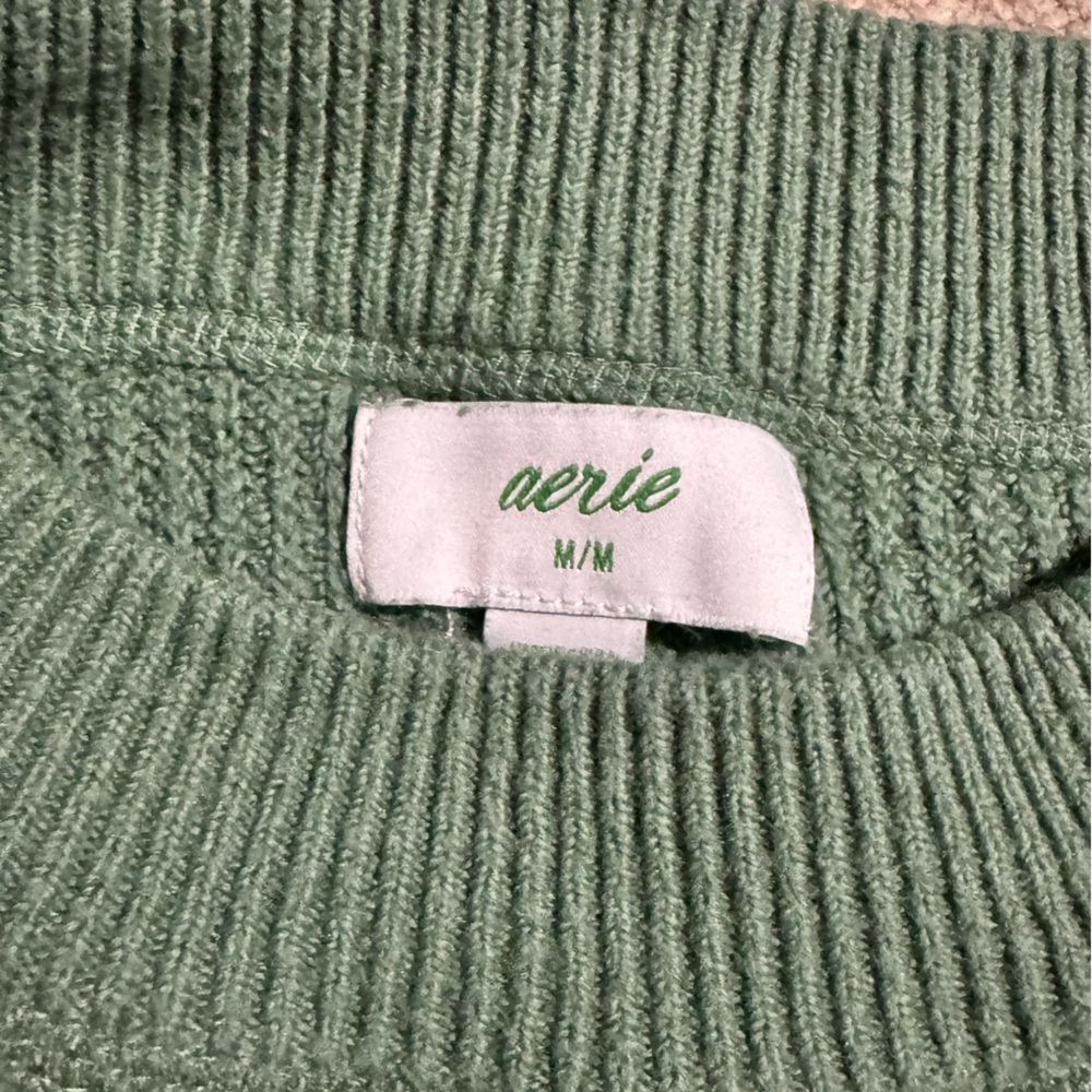 Aerie Sage Ribbed Knit Top